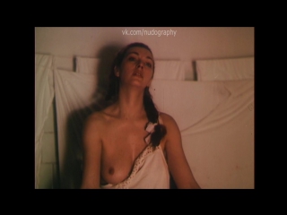 chest of tatyana lyutaeva in the film experience of delusion of love charm (seltsam im nebel zu wandern, 1991, valery ogorodnikov)